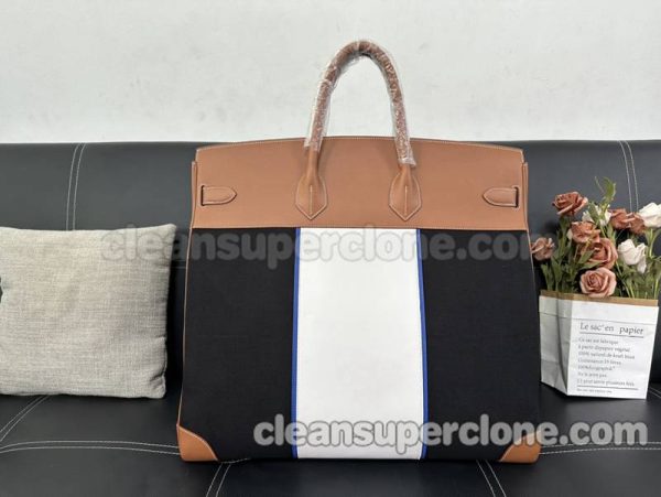 cowhide bag 1:1 Copy description and price Black and Golden Brown Hermes Handbag women 5