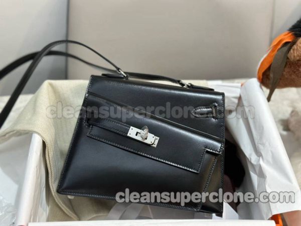 cowhide bag 1:1 Copy description and price black Hermes Shoulder women 3