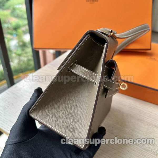 Shoulder bag replica details and pricing Elephant grey Hermes cowhide women 4