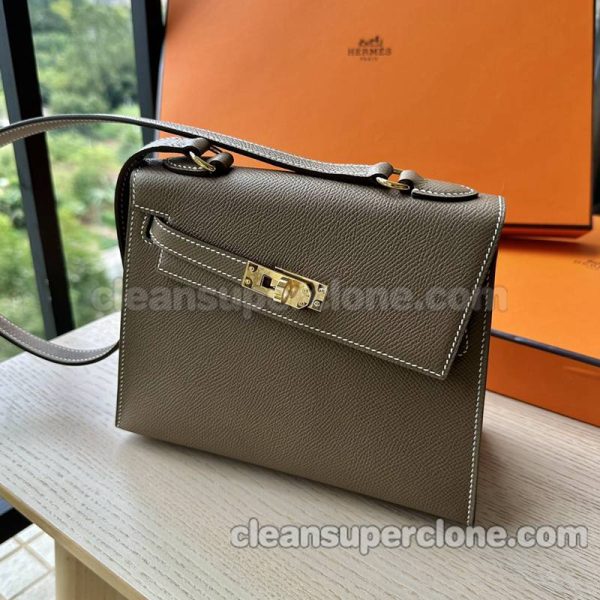 Shoulder bag replica details and pricing Elephant grey Hermes cowhide women 5