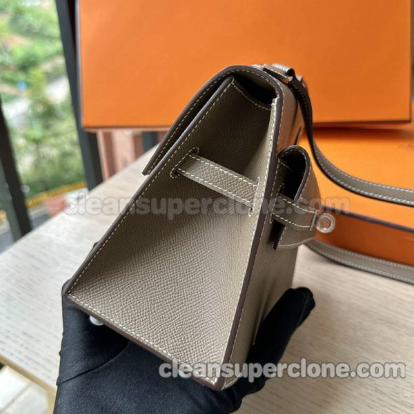 cowhide bag 1:1 Copy description and price Elephant grey Hermes Shoulder women 3