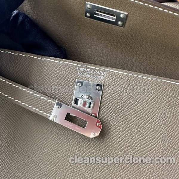 cowhide bag 1:1 Copy description and price Elephant grey Hermes Shoulder women 5