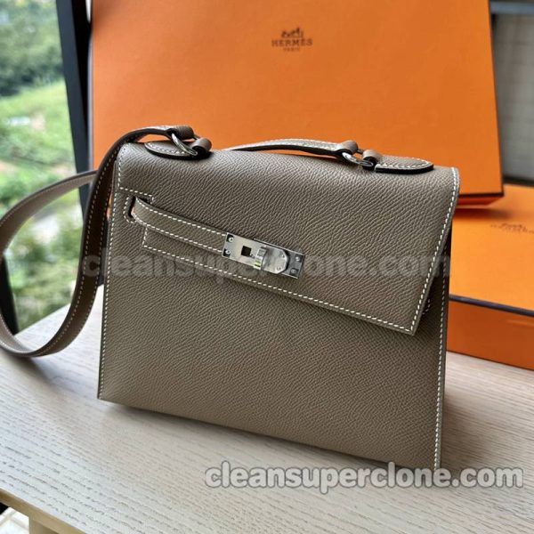 cowhide bag 1:1 Copy description and price Elephant grey Hermes Shoulder women 6