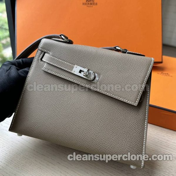 cowhide bag 1:1 Copy description and price Elephant grey Hermes Shoulder women 7