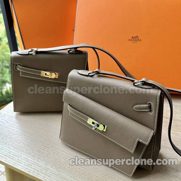 cowhide bag 1:1 Copy description and price Elephant grey Hermes Shoulder women 8