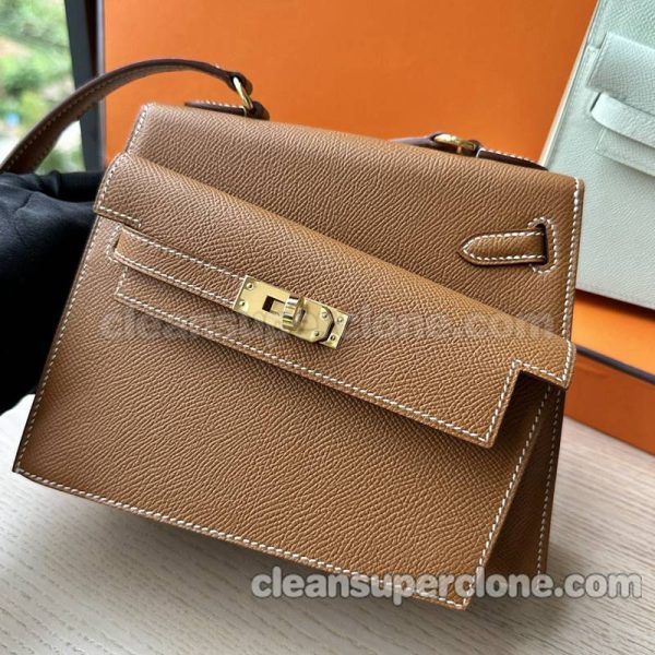 Hermes bag Super Clone picture and price Gold brown Shoulder cowhide women 3