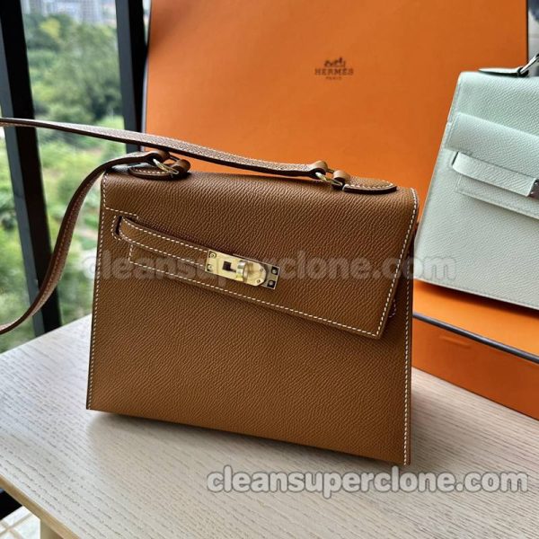 Hermes bag Super Clone picture and price Gold brown Shoulder cowhide women 6