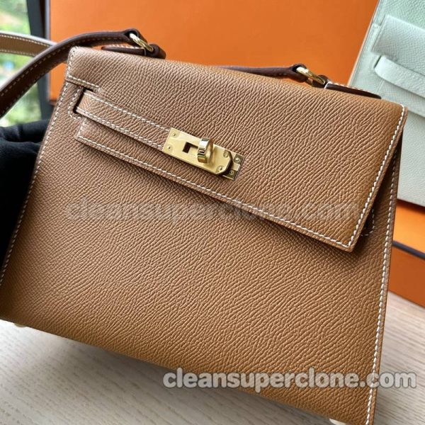 Hermes bag Super Clone picture and price Gold brown Shoulder cowhide women 7