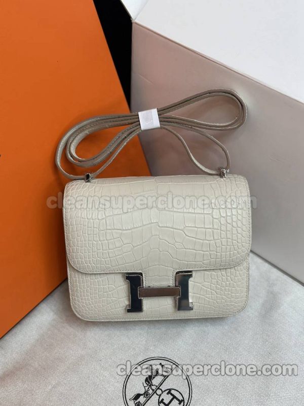 cowhide bag 1:1 Copy description and price Glacier white Hermes Shoulder Crossbody women