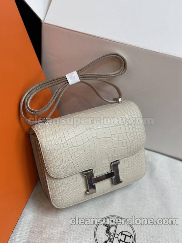 cowhide bag 1:1 Copy description and price Glacier white Hermes Shoulder Crossbody women 2