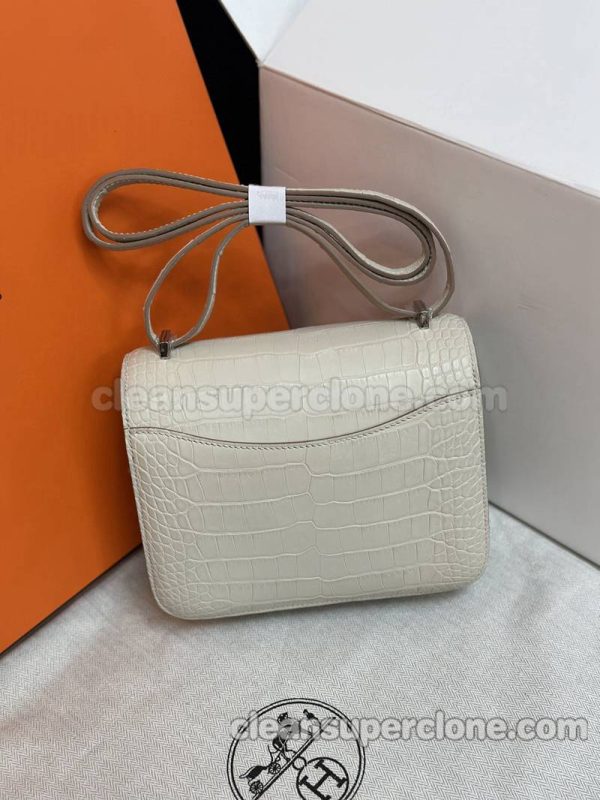 cowhide bag 1:1 Copy description and price Glacier white Hermes Shoulder Crossbody women 3