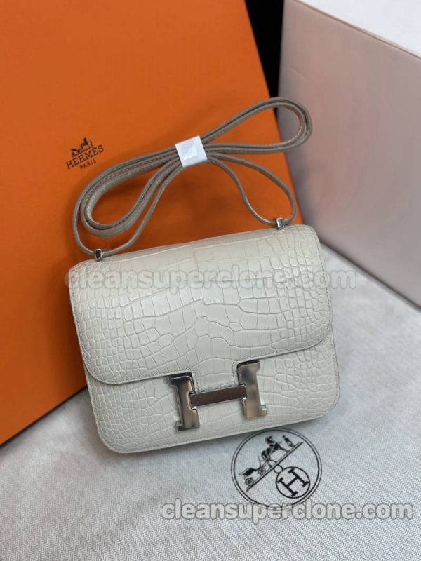 cowhide bag 1:1 Copy description and price Glacier white Hermes Shoulder Crossbody women 4