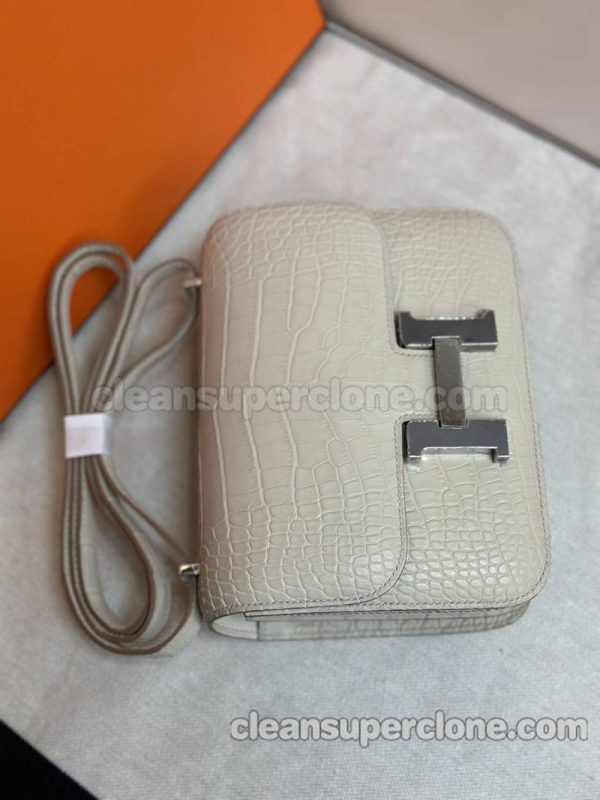 cowhide bag 1:1 Copy description and price Glacier white Hermes Shoulder Crossbody women 5