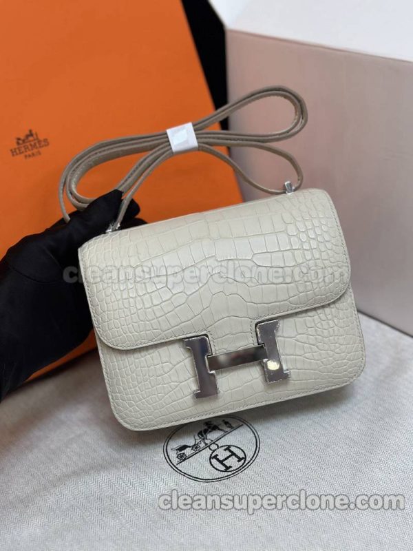 cowhide bag 1:1 Copy description and price Glacier white Hermes Shoulder Crossbody women 6