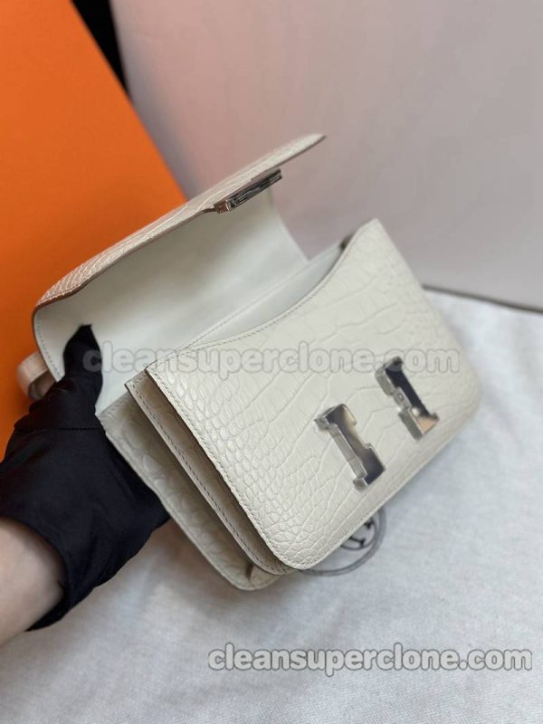 cowhide bag 1:1 Copy description and price Glacier white Hermes Shoulder Crossbody women 9