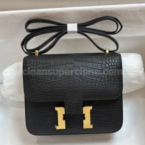 cowhide bag 1:1 Copy description and price Black Hermes Shoulder Crossbody women