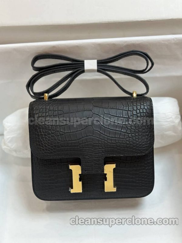 cowhide bag 1:1 Copy description and price Black Hermes Shoulder Crossbody women