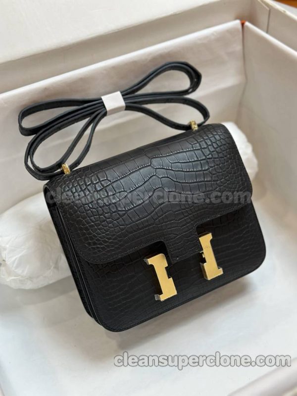 cowhide bag 1:1 Copy description and price Black Hermes Shoulder Crossbody women 2