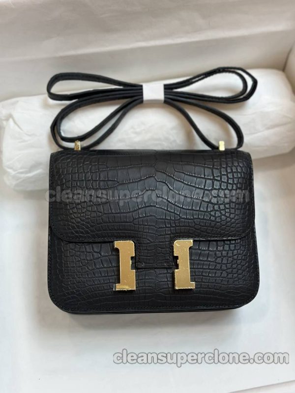 cowhide bag 1:1 Copy description and price Black Hermes Shoulder Crossbody women 4