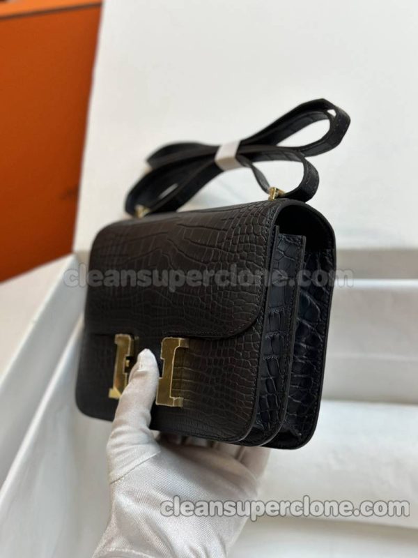 cowhide bag 1:1 Copy description and price Black Hermes Shoulder Crossbody women 6