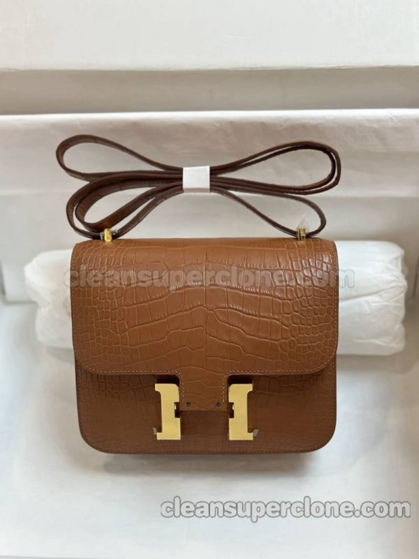 Hermes bag Super Clone picture and price Gold brown Shoulder Crossbody cowhide women