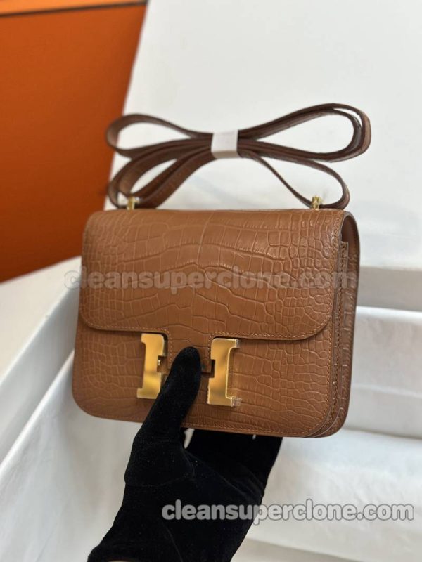 Hermes bag Super Clone picture and price Gold brown Shoulder Crossbody cowhide women 6