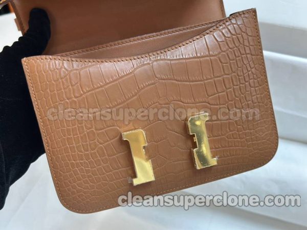 Hermes bag Super Clone picture and price Gold brown Shoulder Crossbody cowhide women 7