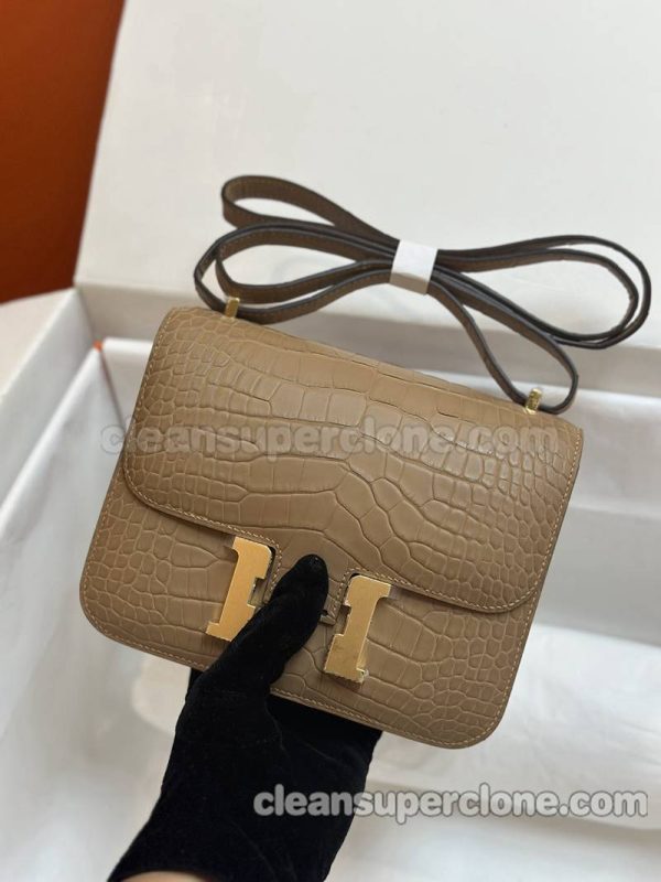 Hermes bag Super Clone picture and price Milk tea color Shoulder Crossbody Alligator women 5