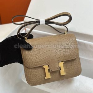 Hermes bag Super Clone picture and price Milk tea color Shoulder Crossbody Alligator women 6