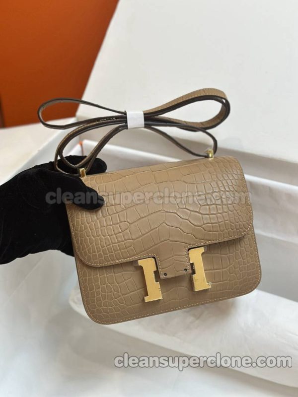 Hermes bag Super Clone picture and price Milk tea color Shoulder Crossbody Alligator women 6