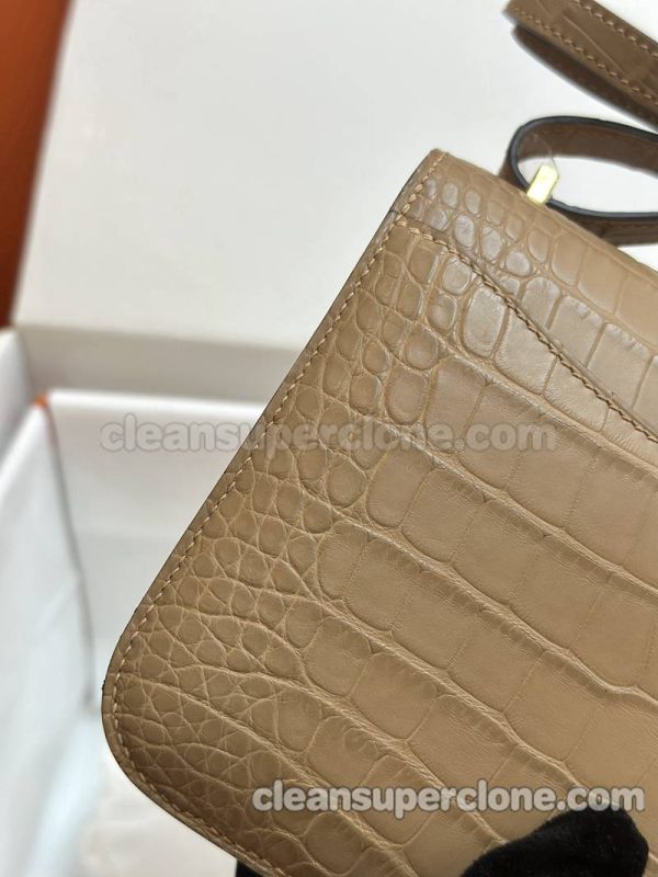 Hermes bag Super Clone picture and price Milk tea color Shoulder Crossbody Alligator women 9