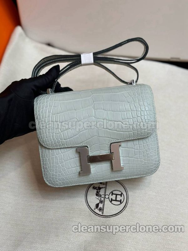 Shoulder bag replica details and pricing Crystal grey Hermes Crossbody Alligator women 6