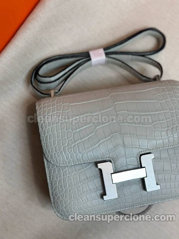 Shoulder bag replica details and pricing Crystal grey Hermes Crossbody Alligator women 8