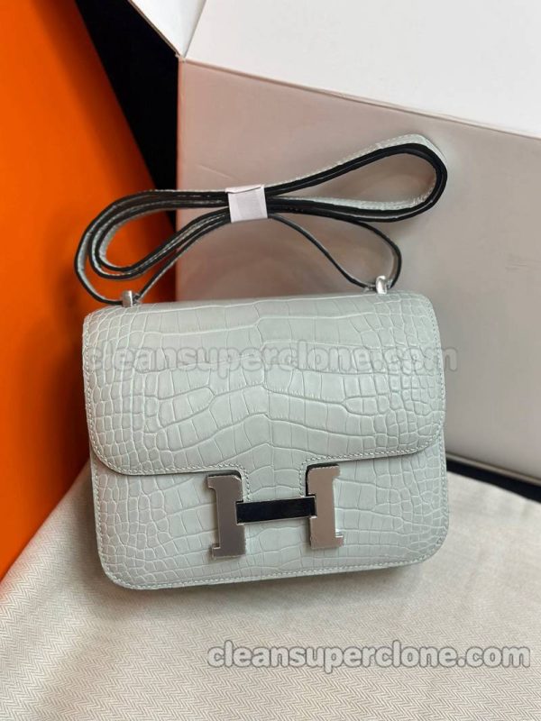 Shoulder bag replica details and pricing Crystal grey Hermes Crossbody Alligator women 9