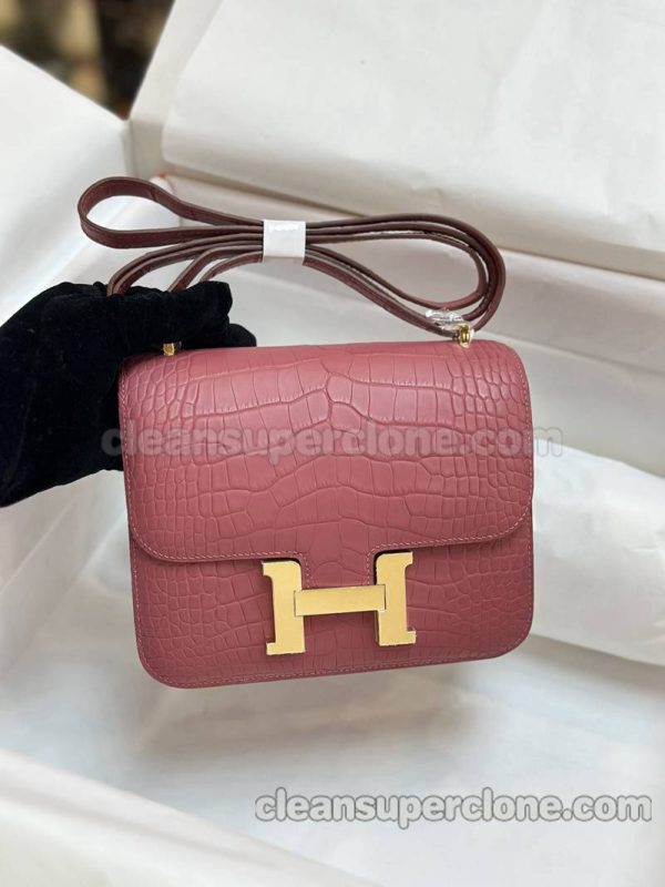 Alligator bag 1:1 Copy description and price Rose Hermes Shoulder Crossbody women