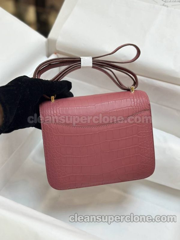 Alligator bag 1:1 Copy description and price Rose Hermes Shoulder Crossbody women 5