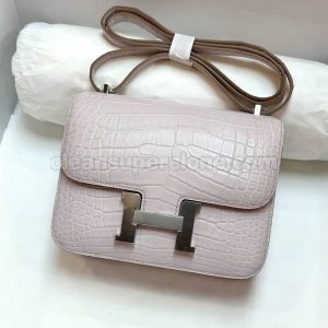 Hermes bag Super Clone picture and price Dream pink purpl Shoulder Crossbody Alligator women 5