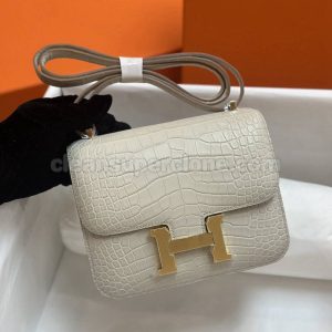 Shoulder bag replica details and pricing Glacier white Hermes Crossbody Alligator women