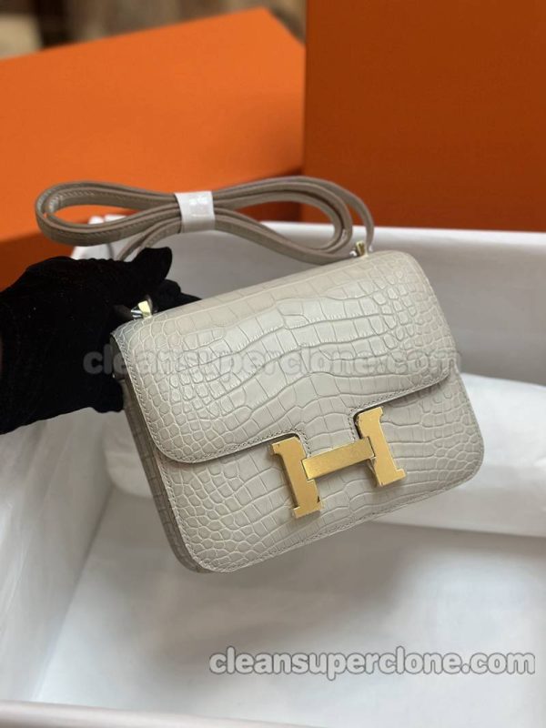 Shoulder bag replica details and pricing Glacier white Hermes Crossbody Alligator women 2