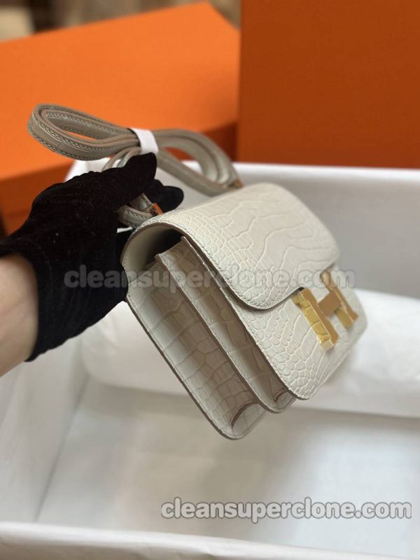 Shoulder bag replica details and pricing Glacier white Hermes Crossbody Alligator women 4