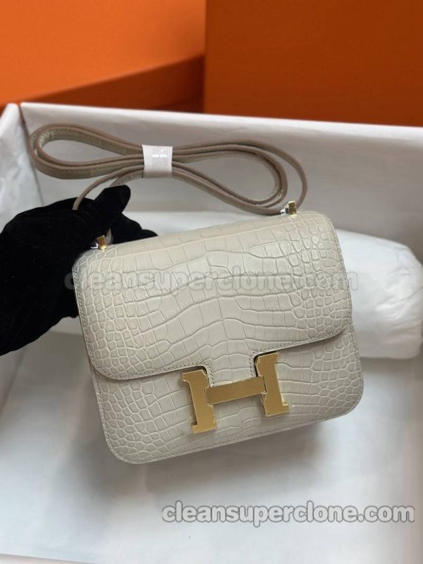 Shoulder bag replica details and pricing Glacier white Hermes Crossbody Alligator women 6