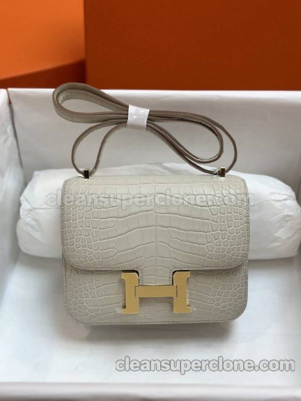 Shoulder bag replica details and pricing Glacier white Hermes Crossbody Alligator women 7