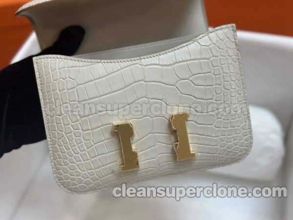 Shoulder bag replica details and pricing Glacier white Hermes Crossbody Alligator women 9