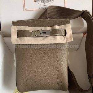 cowhide bag 1:1 Copy description and price brown Hermes Waist women and men