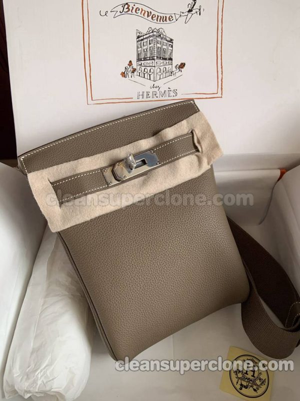 cowhide bag 1:1 Copy description and price brown Hermes Waist women and men 3