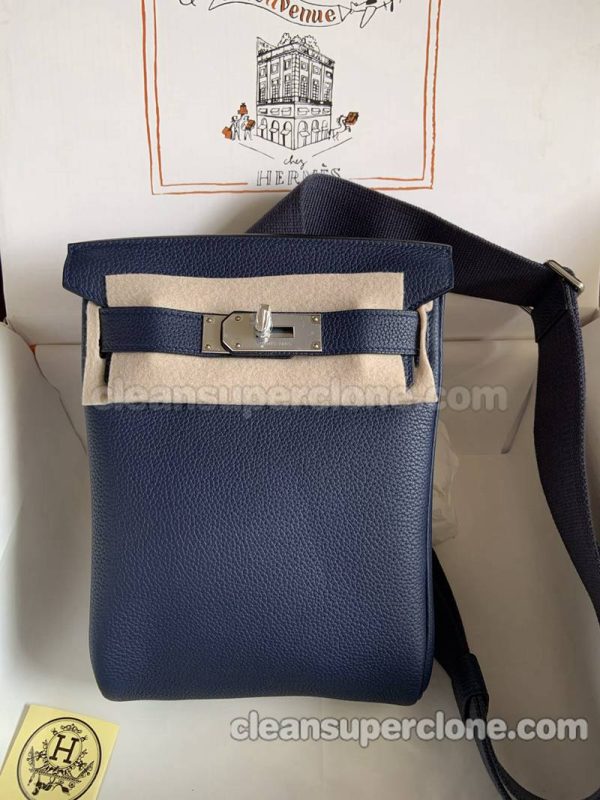 Hermes bag Super Clone picture and price blue Waist cowhide women and men