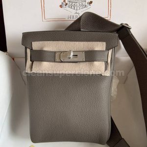 Waist bag replica details and pricing gray Hermes cowhide women and men