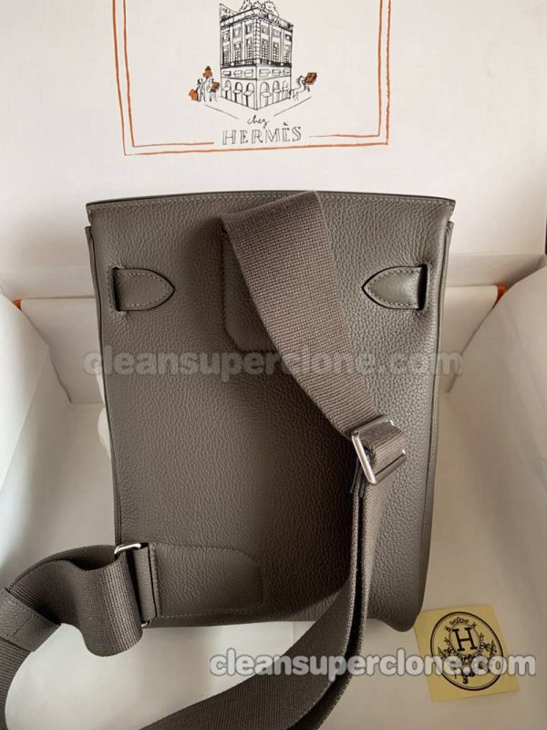 Waist bag replica details and pricing gray Hermes cowhide women and men 2