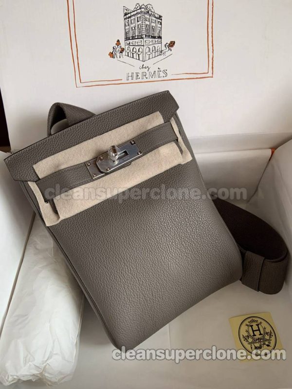 Waist bag replica details and pricing gray Hermes cowhide women and men 3