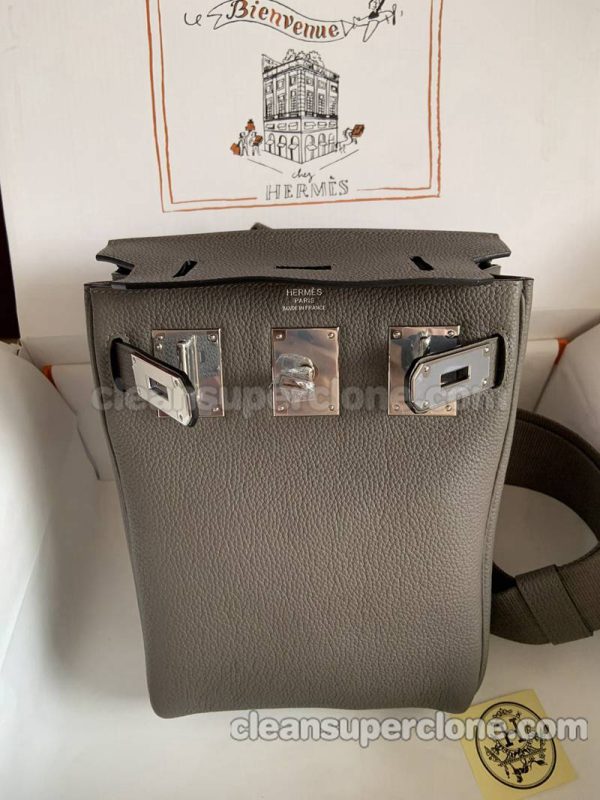 Waist bag replica details and pricing gray Hermes cowhide women and men 8